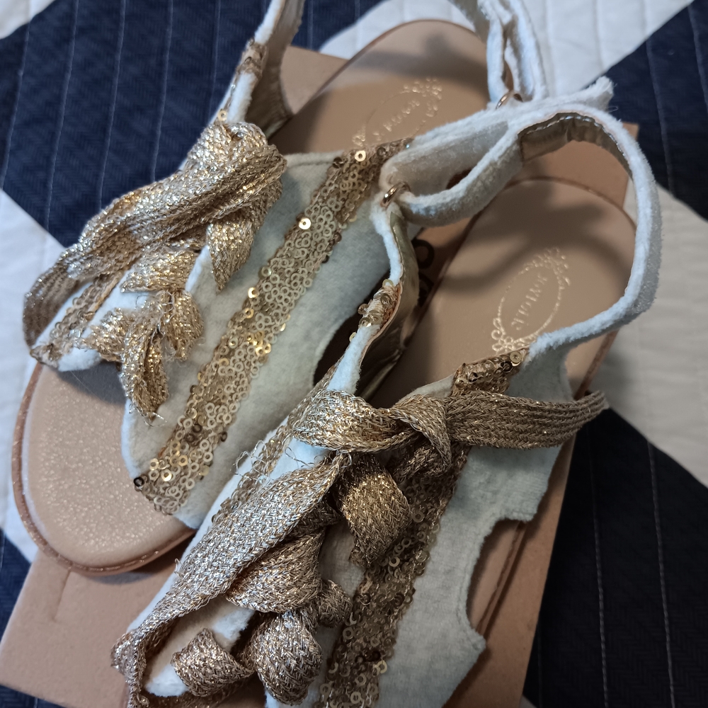 Joyfolie Gold Glitter Kids Sandals